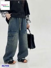 Quần jean dài xanh túi hộp