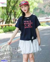 Set áo đen Moment, cv trắng