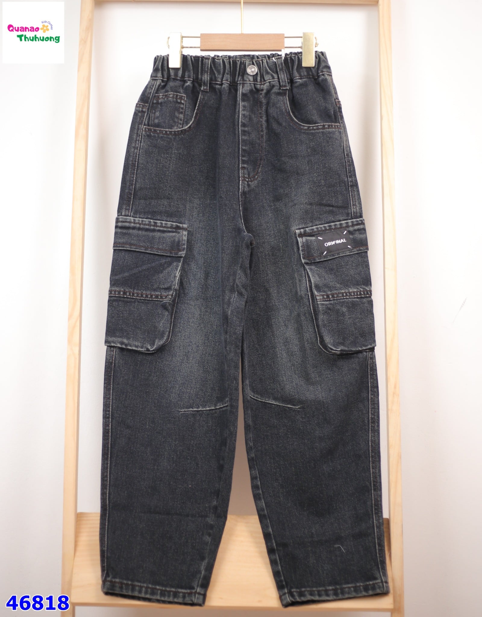 Quần jean đen túi hộp Original