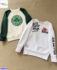 Bộ nỉ Primark trắng tay xanh