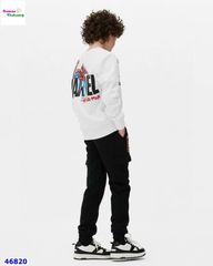 Bộ nỉ Primark trắng Marvel, quần đen