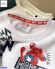 Bộ nỉ Primark trắng Marvel, quần đen