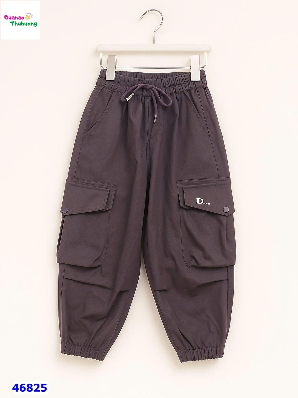 Quần túi hộp JLBB tím đậm thêu chữ D