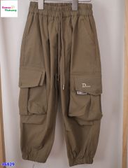 Quần túi hộp JLBB nâu thêu chữ D