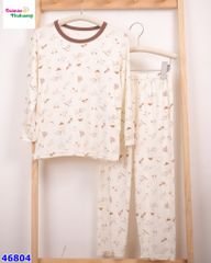 Bộ dài Tencel kem họa tiết vớ