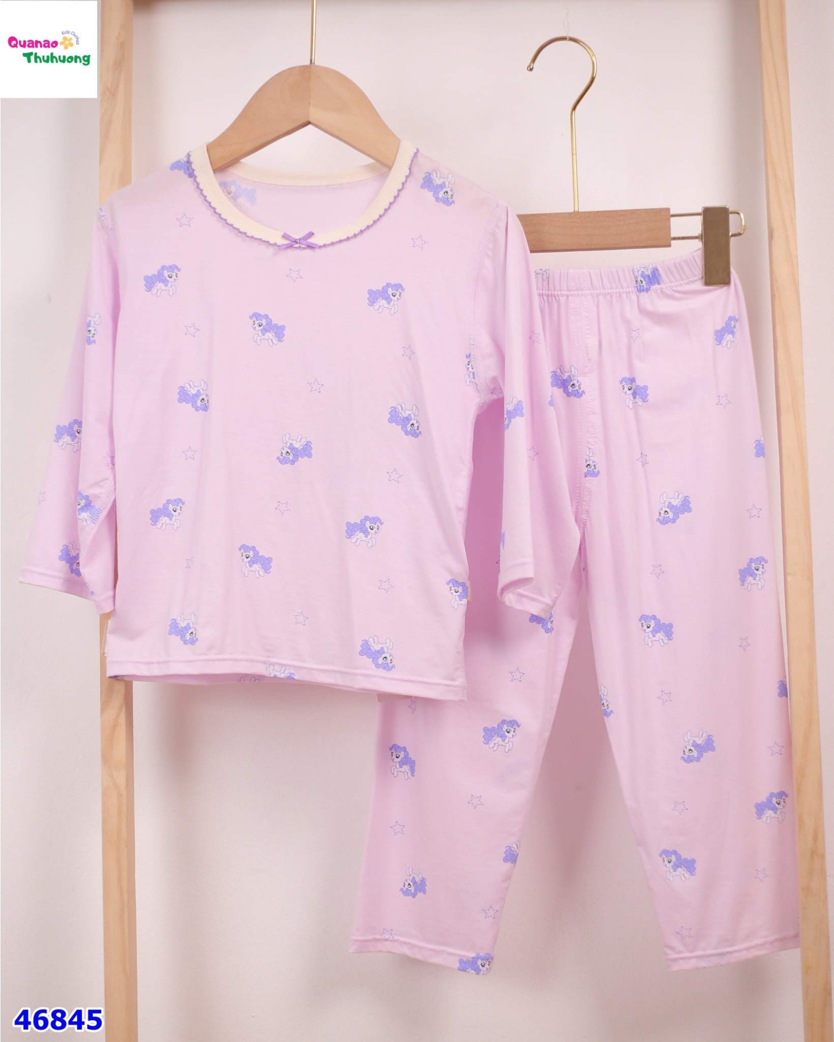 Bộ dài Tencel tím Pony