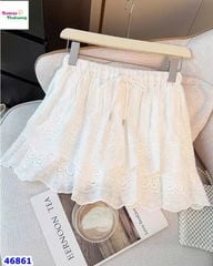 Chân váy ren trắng hoa to