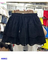 Chân váy ren đen hoa to