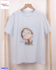 Áo thun xanh cô gái đeo kính xanh