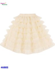 Chân váy ren nhiều tầng màu kem