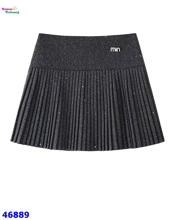 Chân váy xếp ly xám MIU