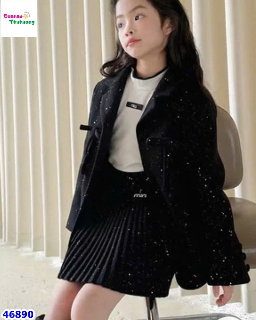 Chân váy xếp ly đen MIU