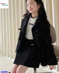 Chân váy xếp ly đen MIU