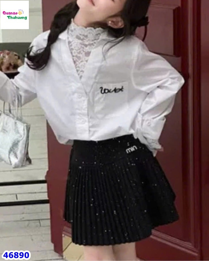 Chân váy xếp ly đen MIU