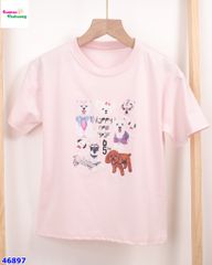 Áo thun hồng in cún