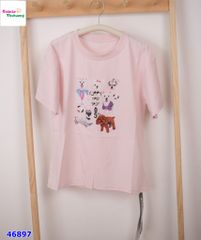 Áo thun hồng in cún