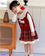 Set 3 món đỏ thêu chó