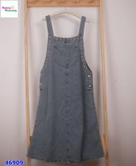 Đầm yếm jean thêu hoa