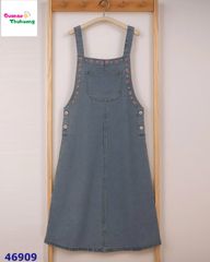 Đầm yếm jean thêu hoa