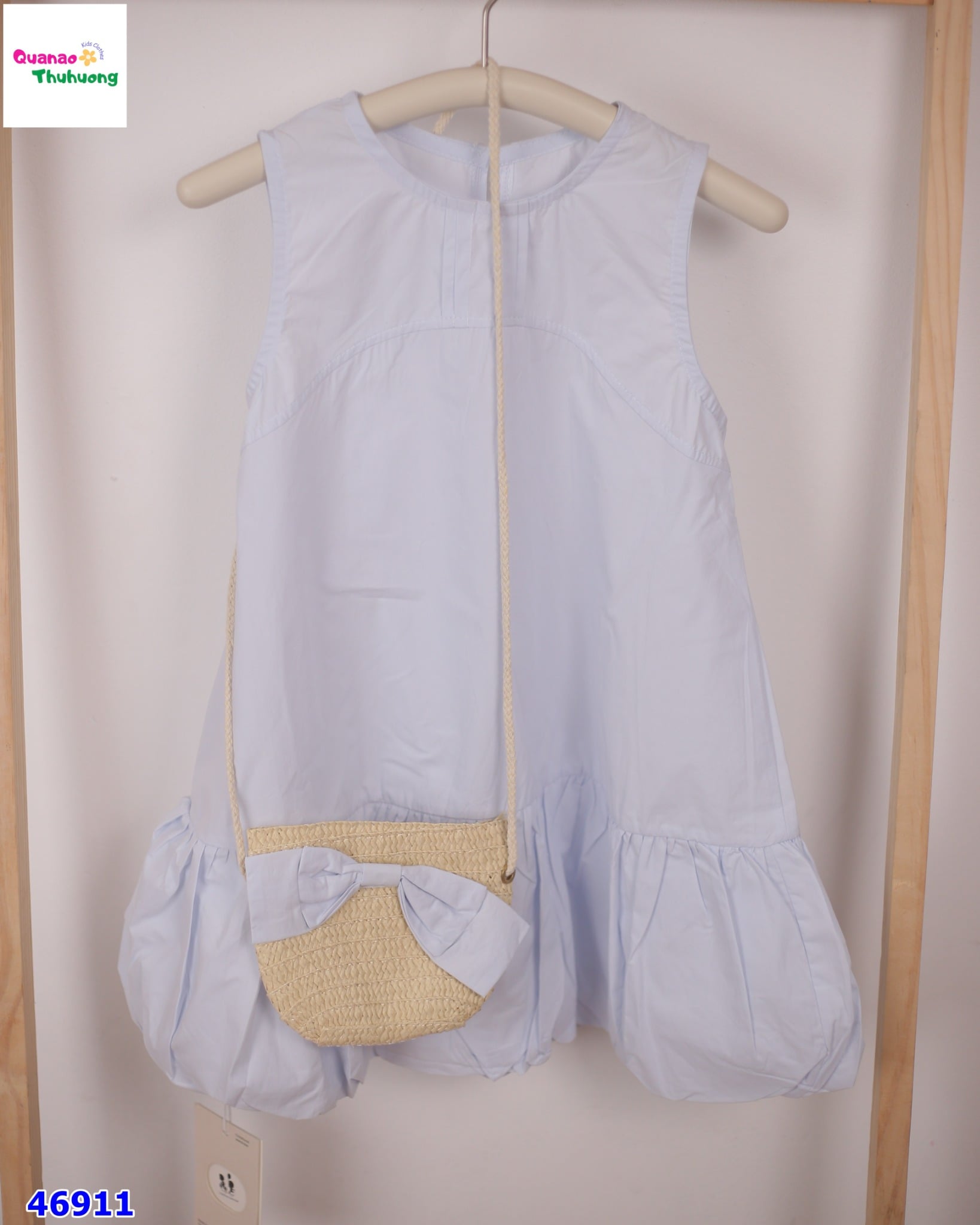 Đầm suông xanh (tặng túi đeo)