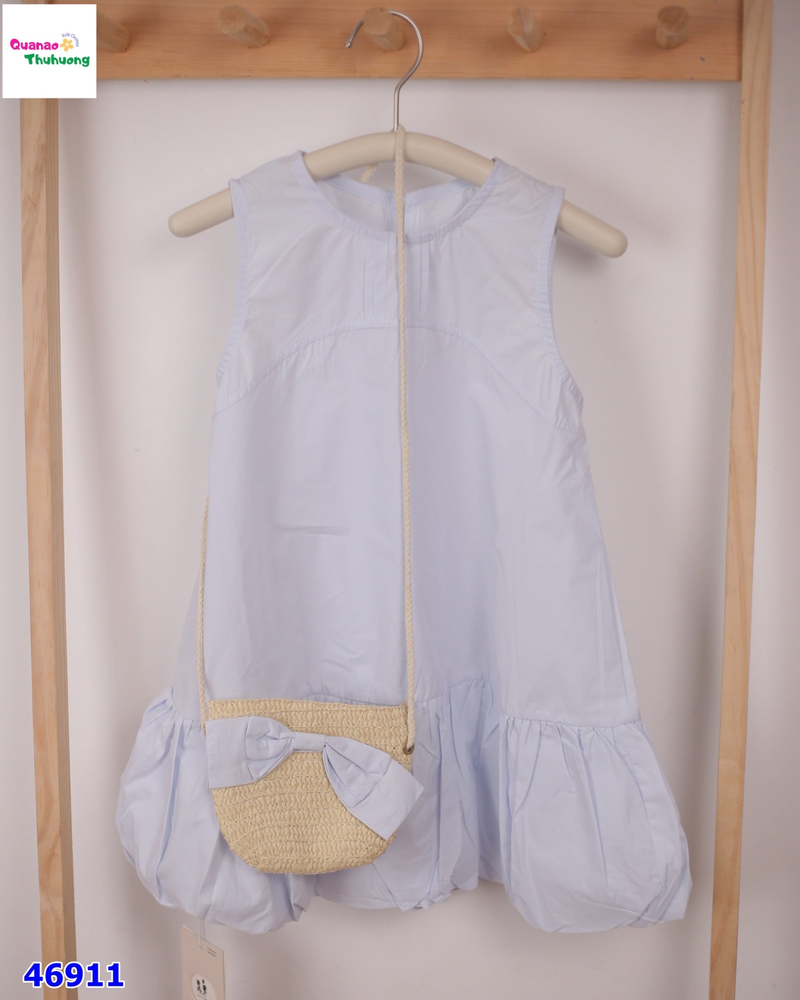 Đầm suông xanh (tặng túi đeo)