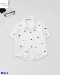 Áo sơ mi Win trắng cún
