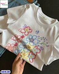 Áo trắng hoa nhiều màu