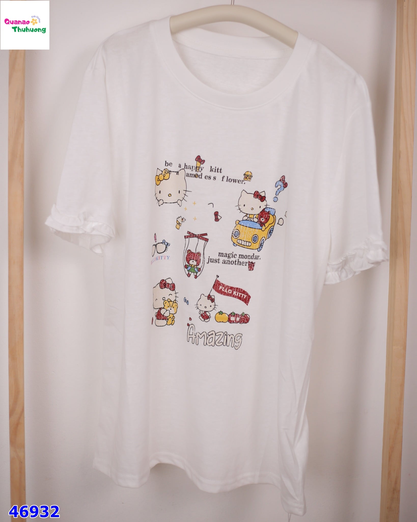 Áo trắng Kitty tay bèo