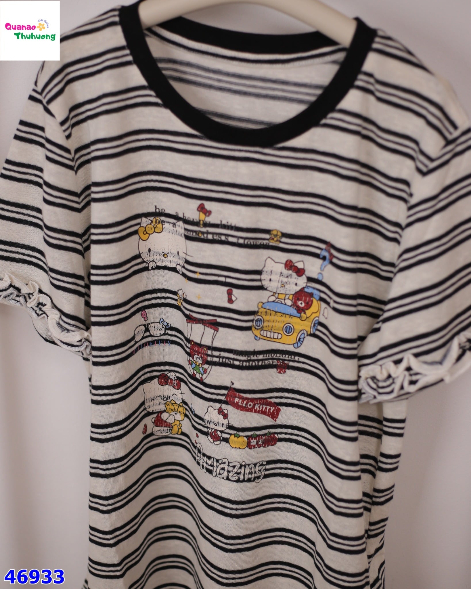 Áo sọc Kitty tay bèo