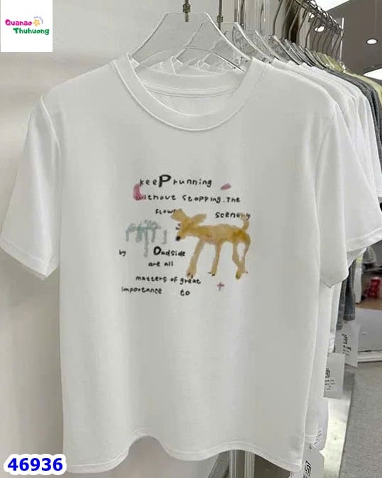 Áo trắng họa tiết chó