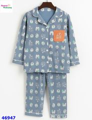 Pyjama xanh chữ cái