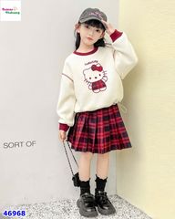 Set áo Hoodie kem viền đỏ Kitty