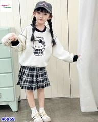 Set áo Hoodie kem viền đen Kitty
