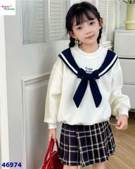 Set áo hoodie kem đính nơ xanh