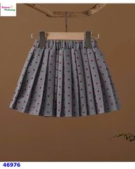 Set 3: sơ mi, chân váy xám, gile đỏ Kitty (tặng túi đeo)