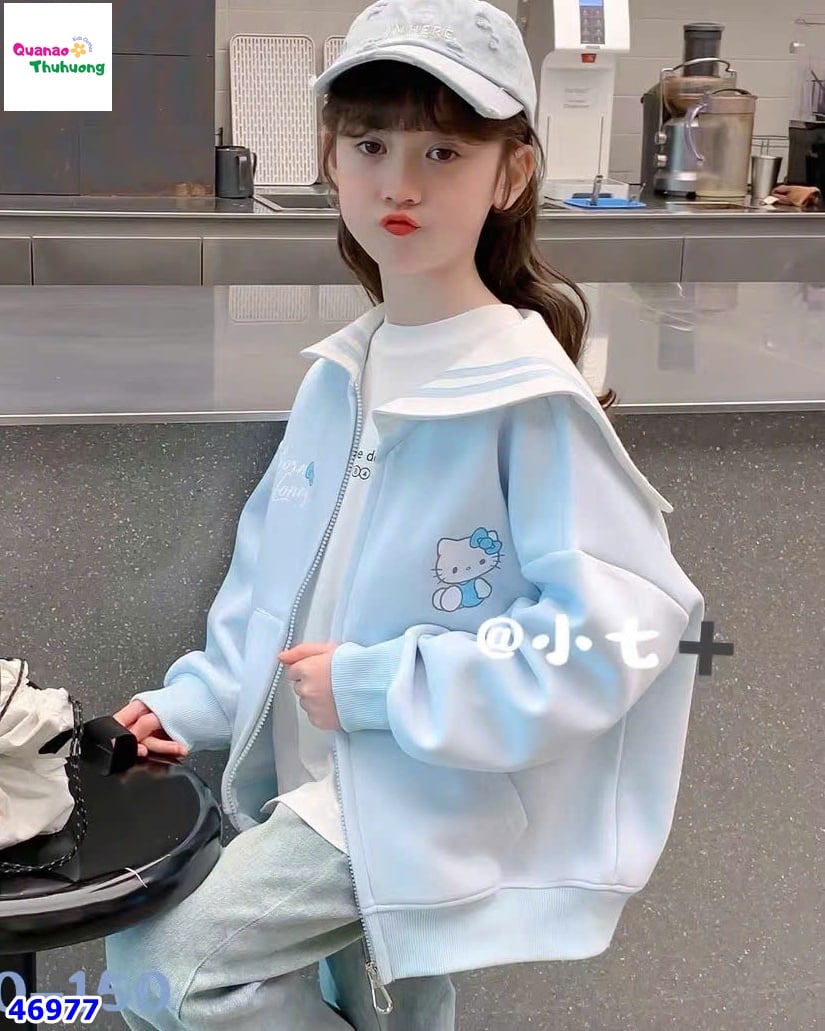 Áo khoác xanh Hello Kitty