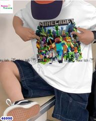 Set Elaine trắng nhiều Minecraft, quần xanh