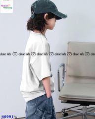 Set Elaine trắng Minecraft&heo, quần jean xanh