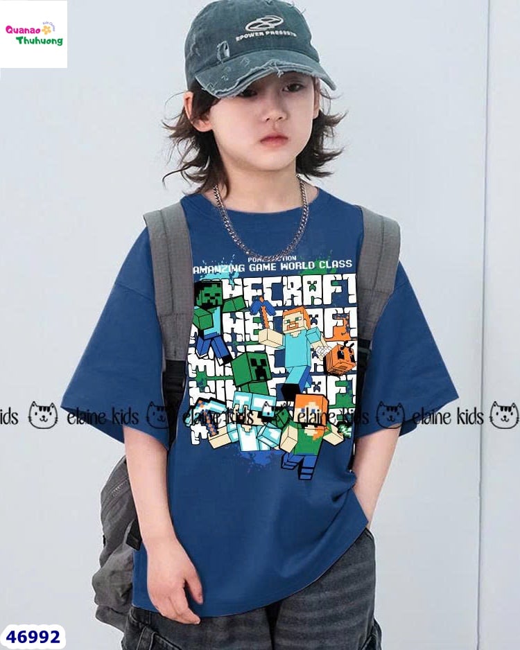 Set Elaine xanh Minecraft, quần jean xám