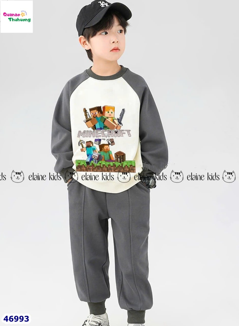 Set Elaine dài trắng xám Minecraft