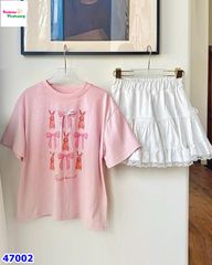 Set Sofia hồng thỏ đính nơ