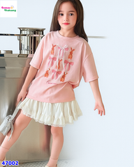 Set Sofia hồng thỏ đính nơ