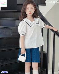 Set Sofia sơ mi trắng, quần jean