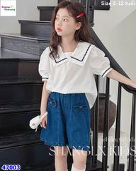 Set Sofia sơ mi trắng, quần jean