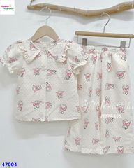 Bộ dài June chấm bi hồng thỏ