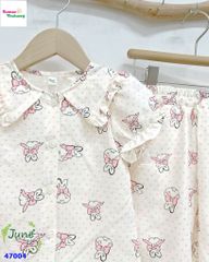 Bộ dài June chấm bi hồng thỏ