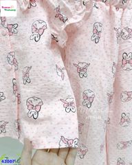 Bộ dài June hồng thỏ nơ