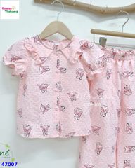 Bộ dài June hồng thỏ nơ