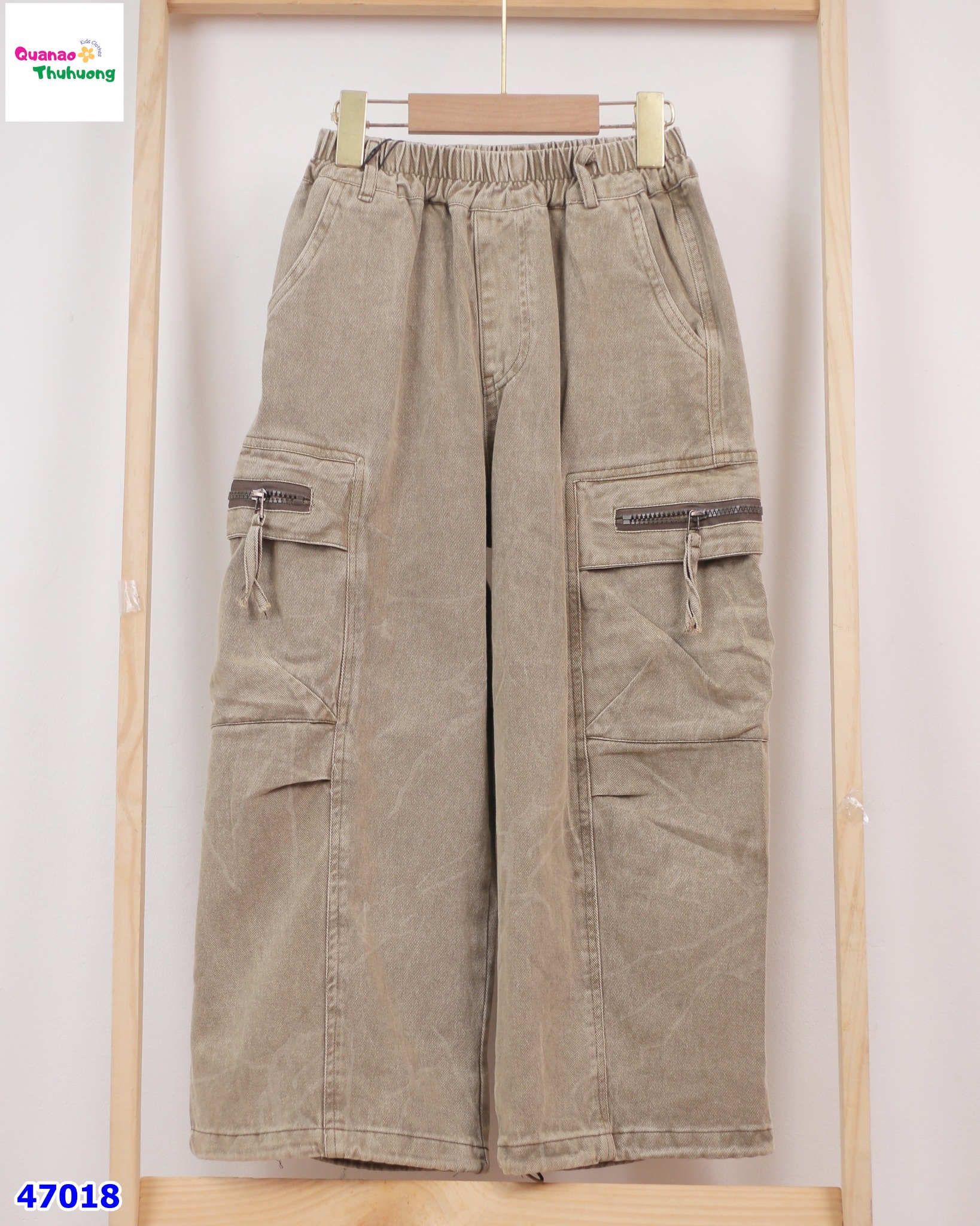 Quần túi hộp xám loang