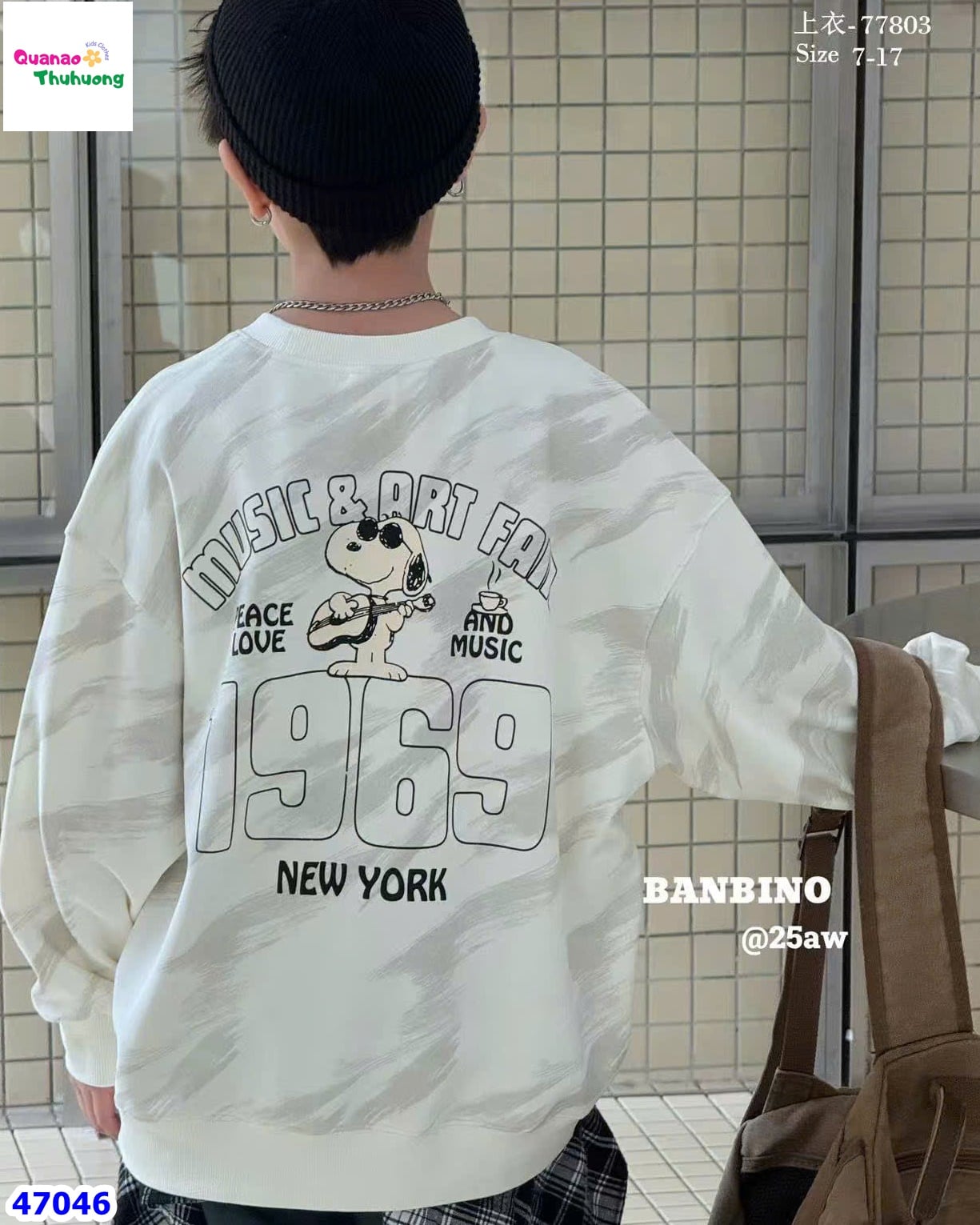 Sweater Banbino kem Snoopy 1969